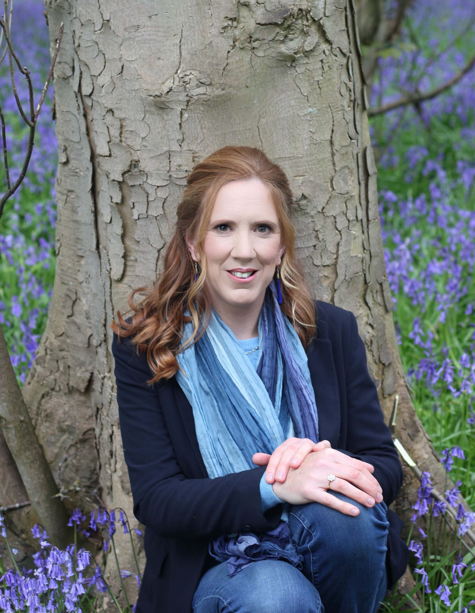 sarah beth briggs with bluebells
